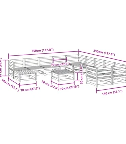 12-delige Loungeset geïmpregneerd grenenhout