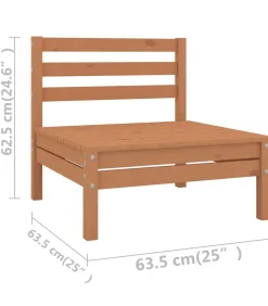 8-delige Loungeset massief grenenhout honingbruin