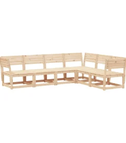 6-delige Loungeset massief grenenhout