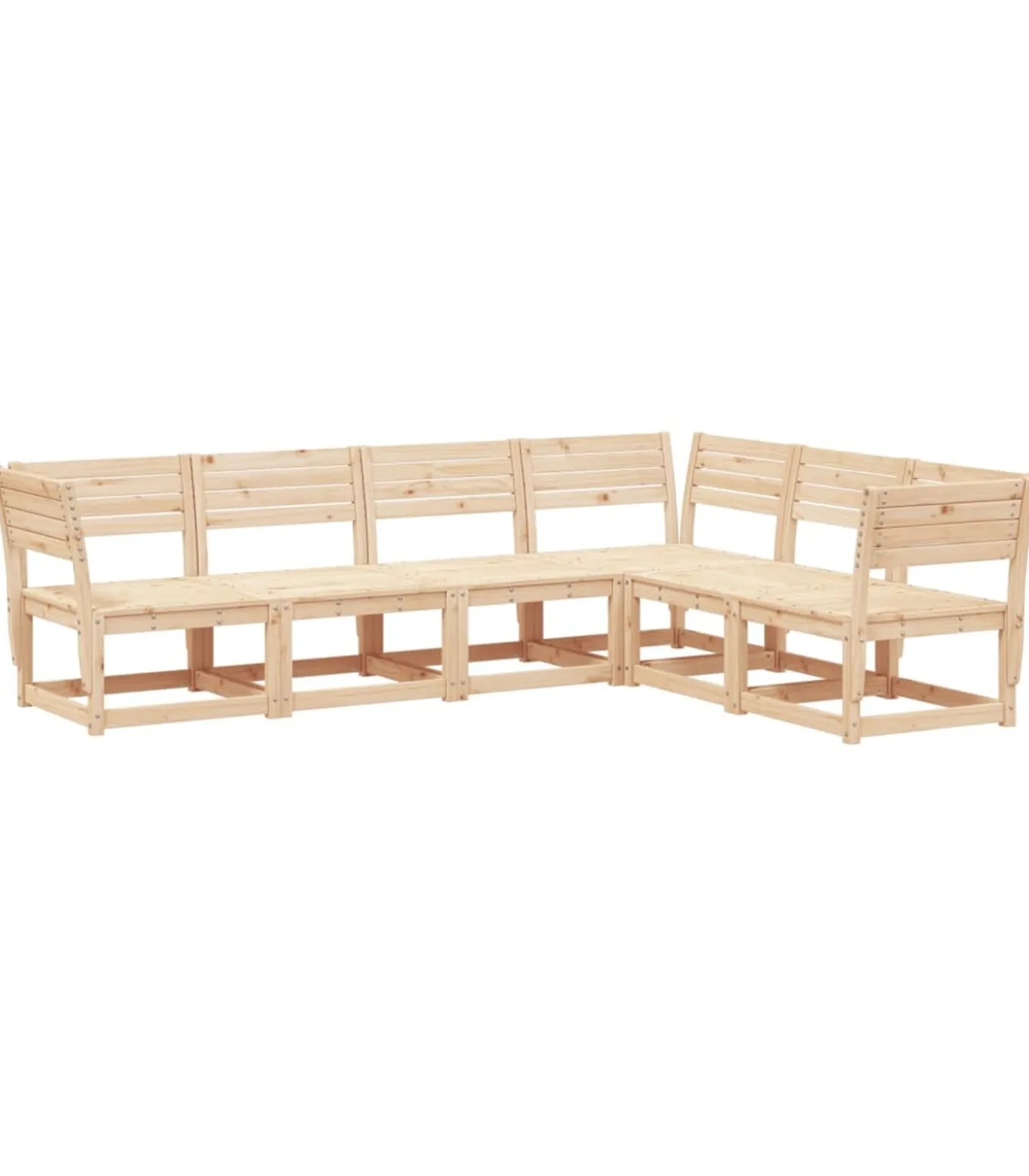 6-delige Loungeset massief grenenhout