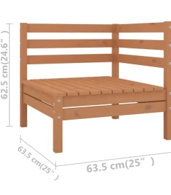 10-delige Loungeset massief grenenhout honingbruin