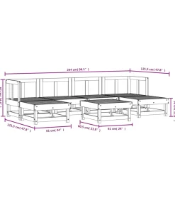 7-delige Loungeset massief douglashout