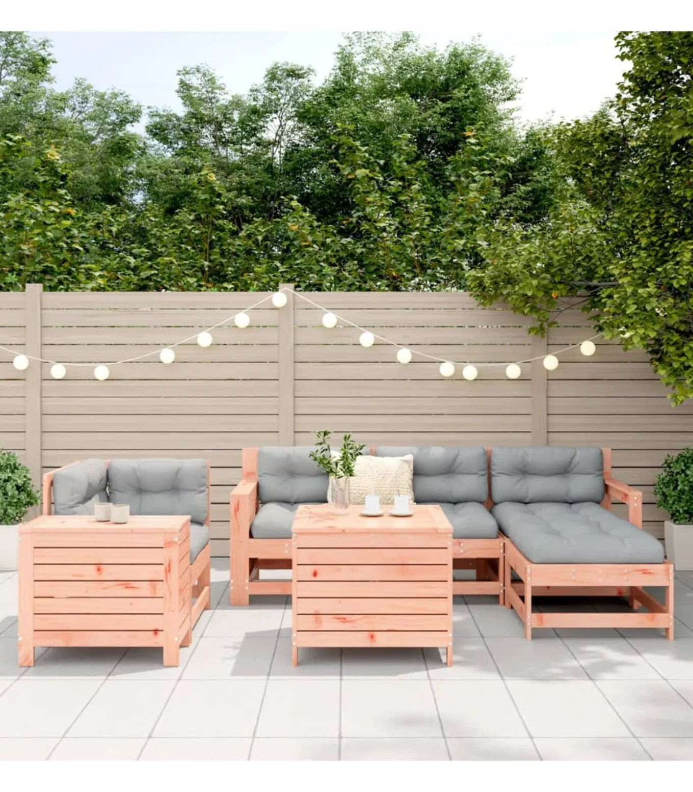 7-delige Loungeset massief douglas vurenhout