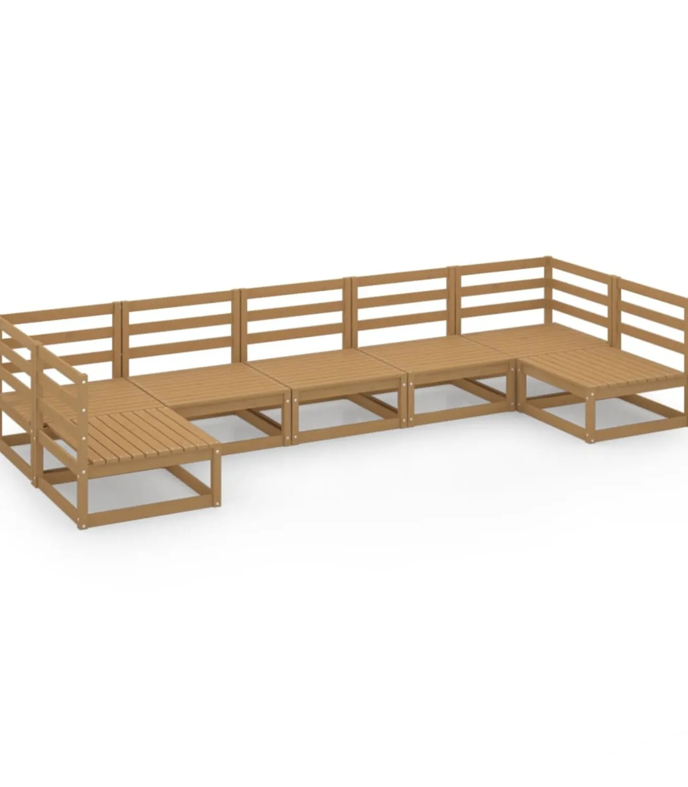 7-delige Loungeset massief grenenhout