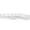 10-delige Loungeset massief grenenhout wit