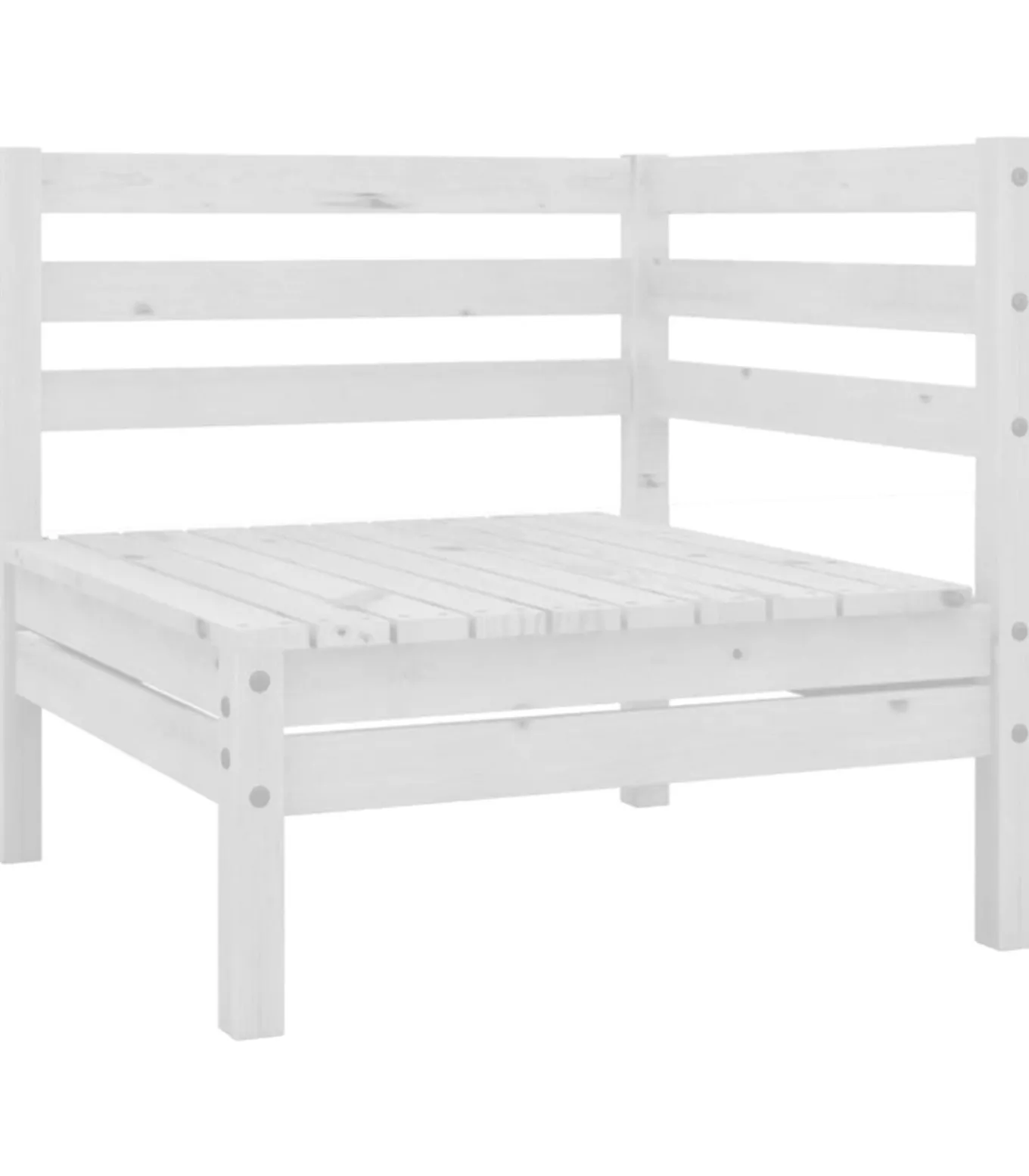 10-delige Loungeset massief grenenhout wit