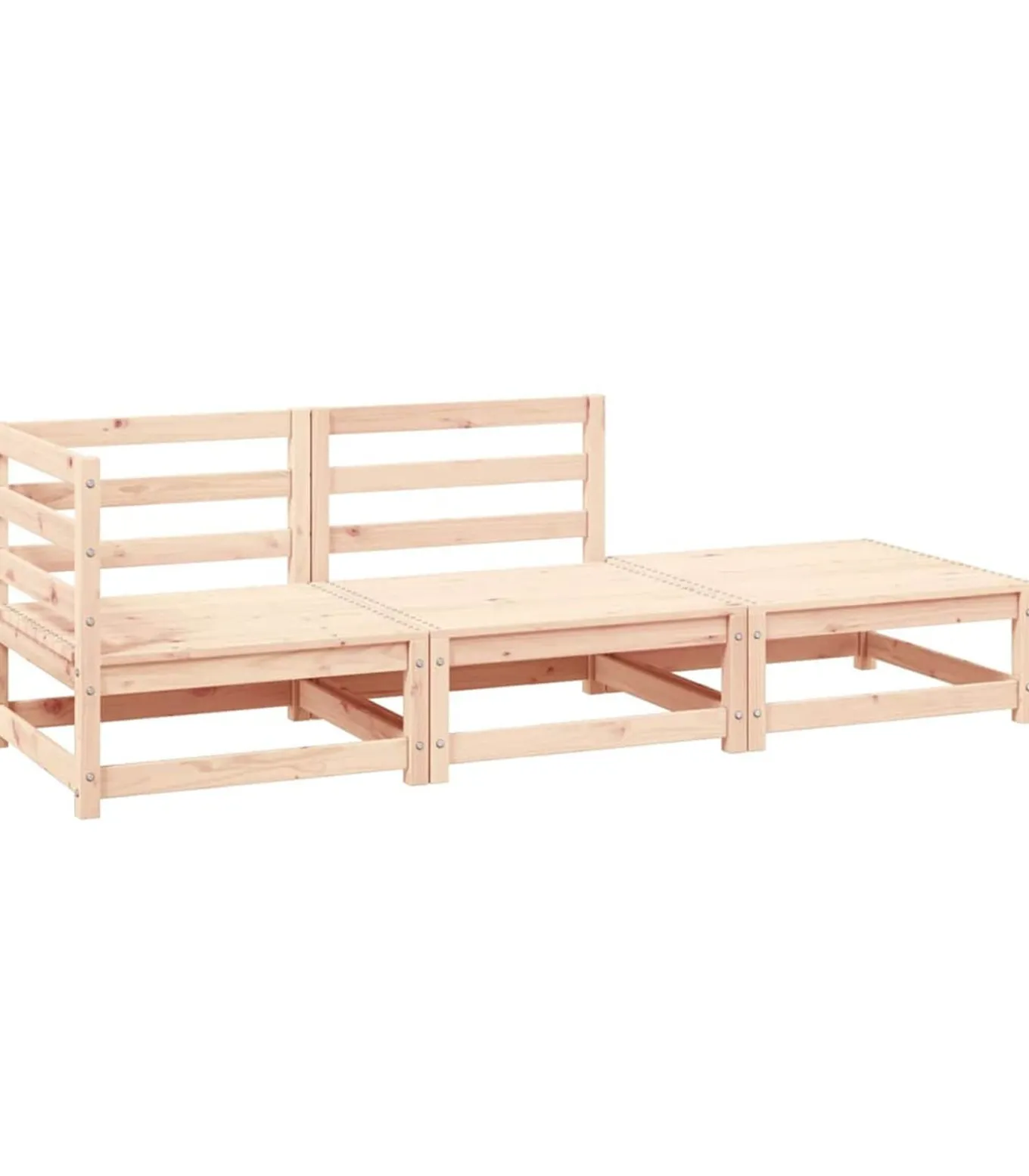 3-delige Loungeset massief grenenhout