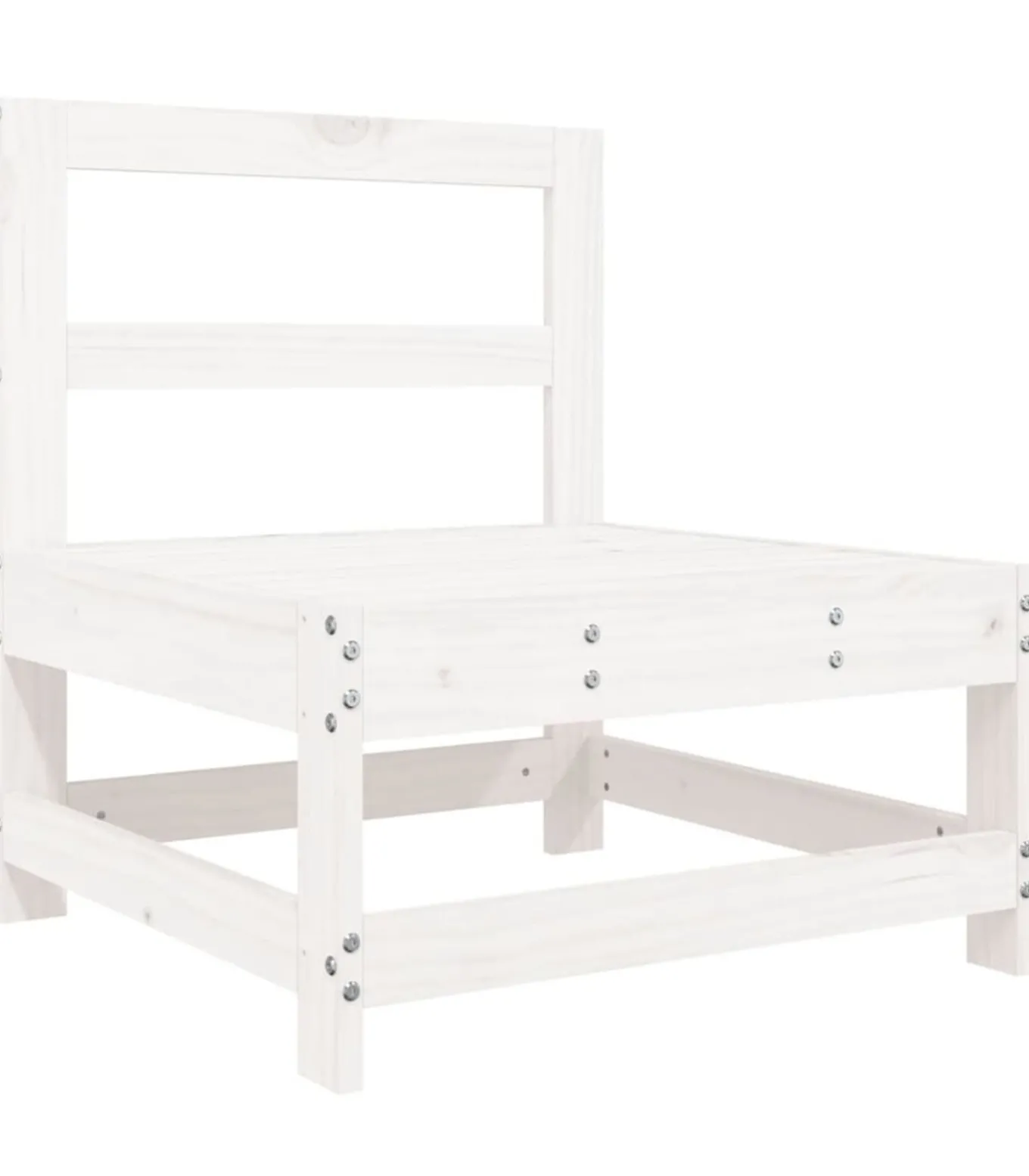 10-delige Loungeset massief grenenhout wit