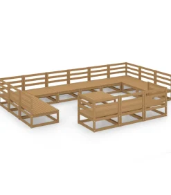 14-delige Loungeset massief grenenhout