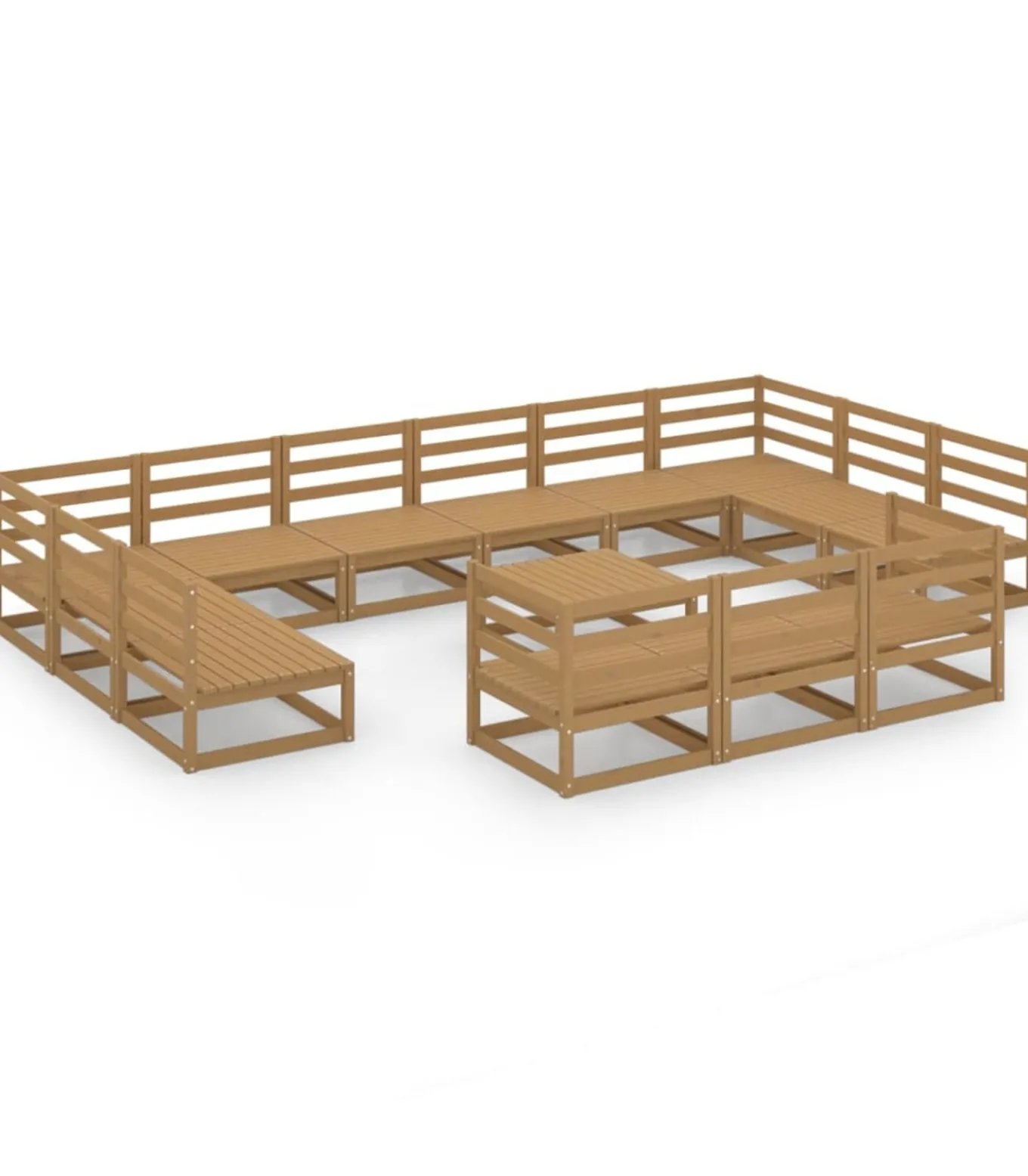 14-delige Loungeset massief grenenhout