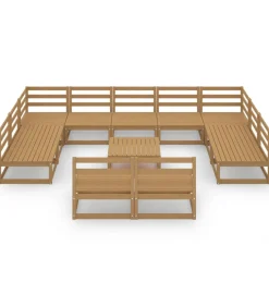 12-delige Loungeset massief grenenhout