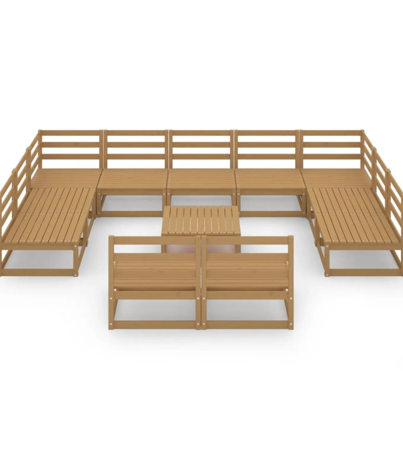 12-delige Loungeset massief grenenhout