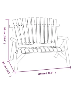 3-delige Loungeset massief vurenhout