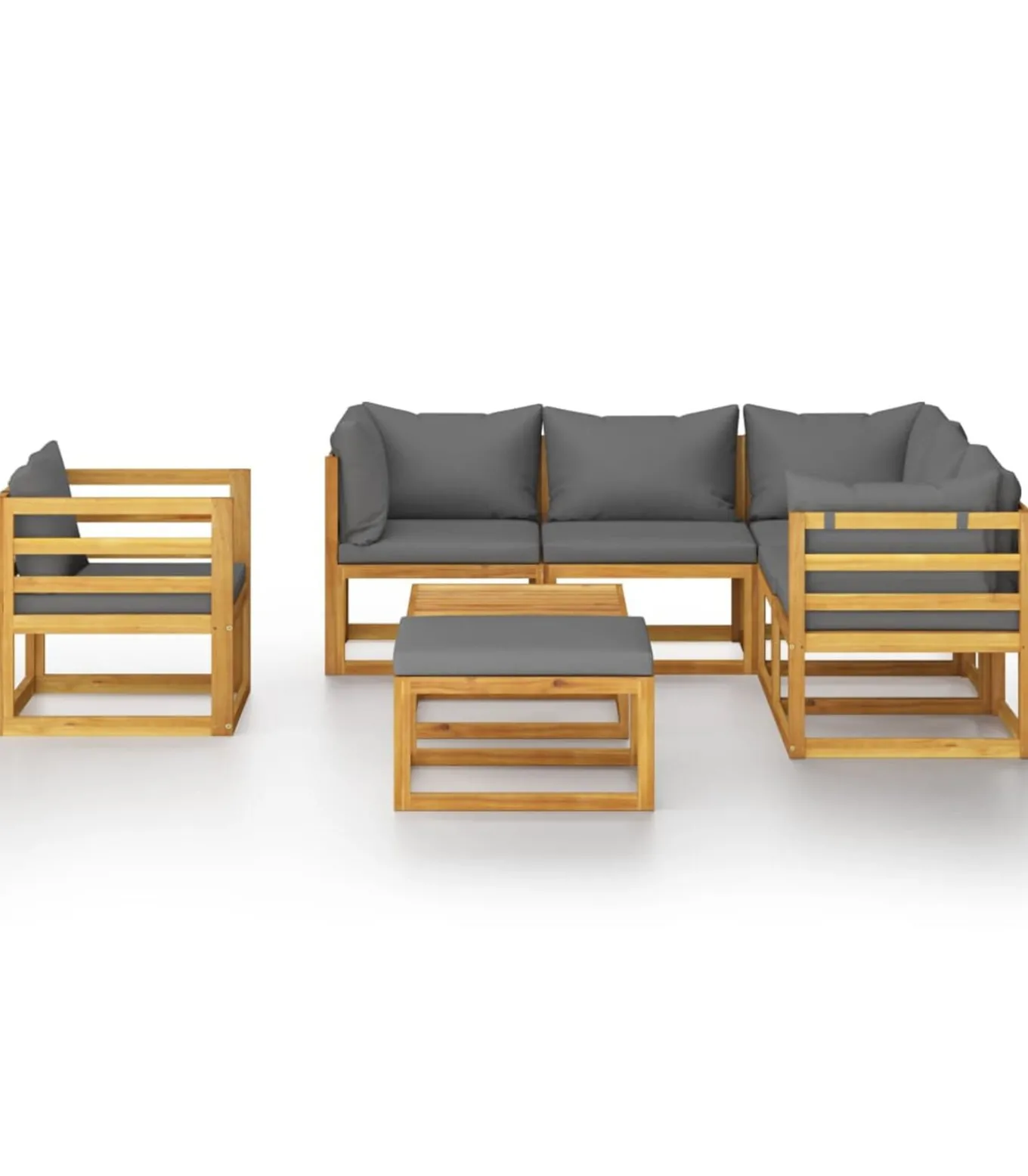 8-delige Loungeset met kussens massief acaciahout
