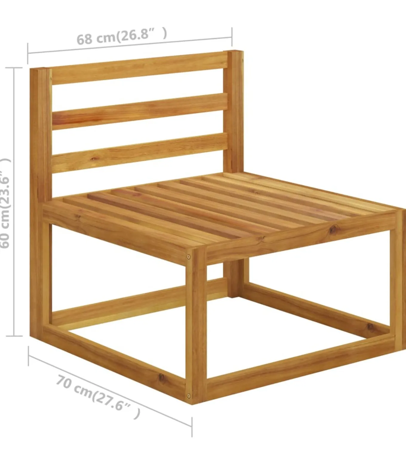 8-delige Loungeset met kussens massief acaciahout