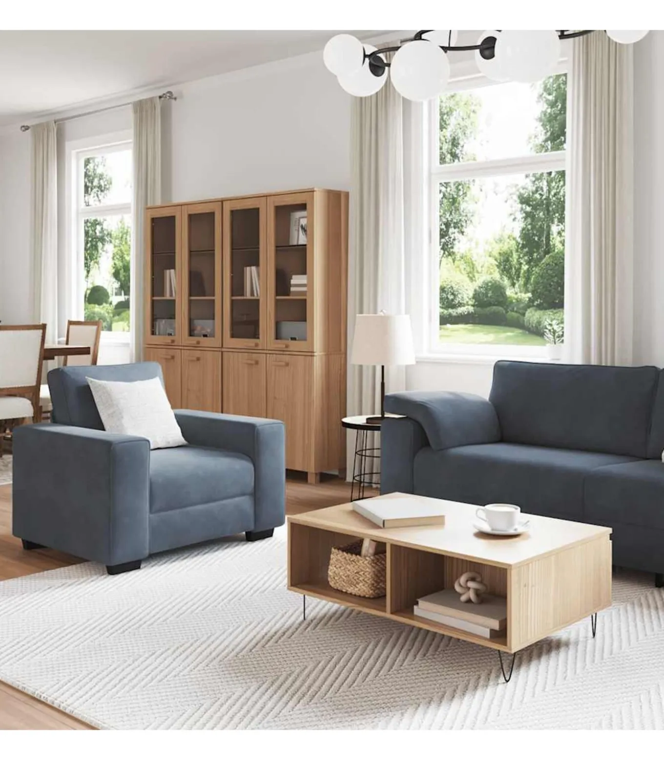 3-delige Loungeset met kussens fluweel donkergrijs