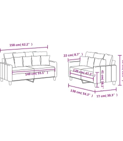 2-delige Loungeset met kussens stof lichtgeel