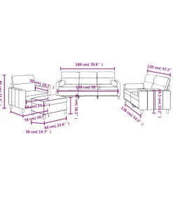4-delige Loungeset met kussens stof wijnrood