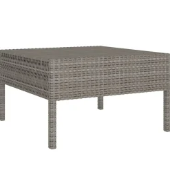 11-delige Loungeset met kussens poly rattan grijs