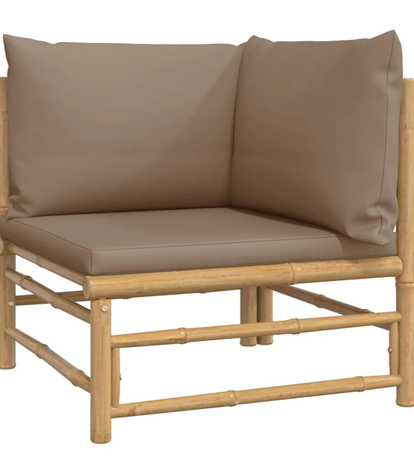 11-delige Loungeset met kussens bamboe taupe