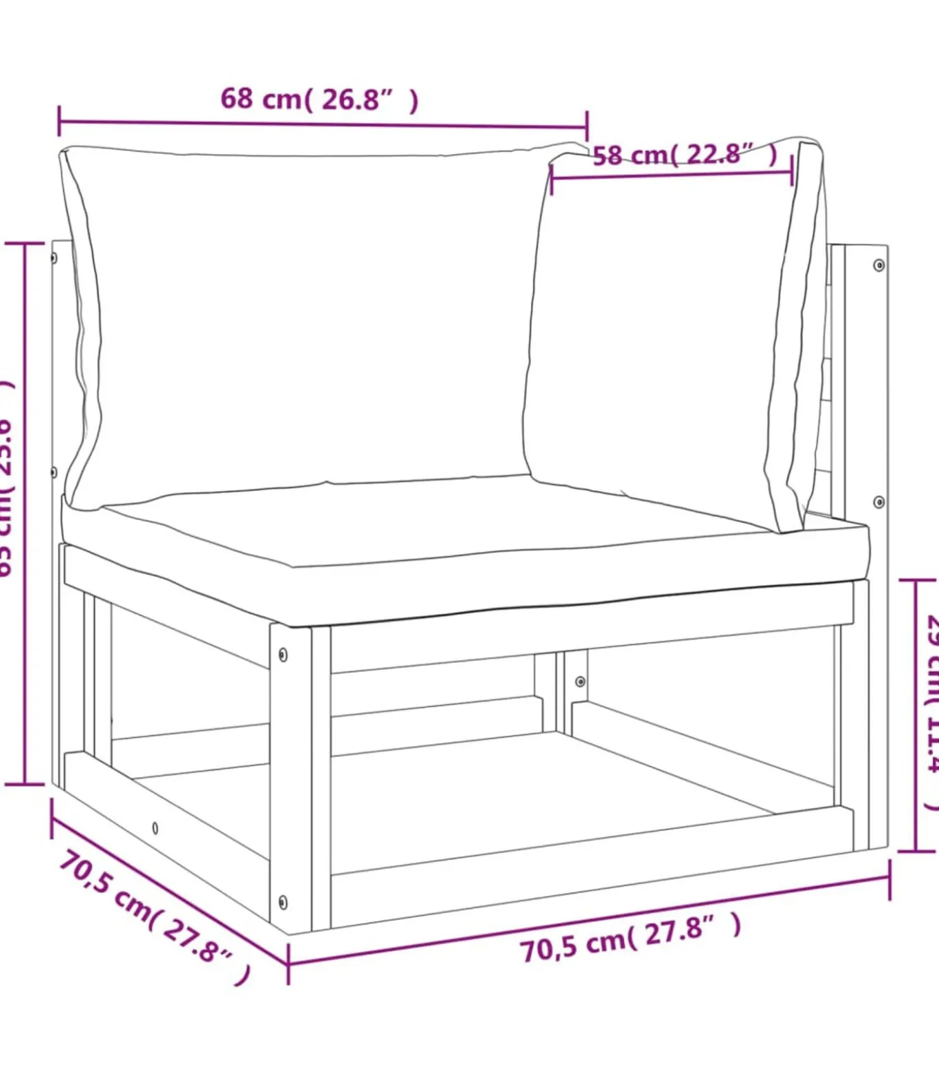 9-delige Loungeset met lichtgrijze kussens massief hout