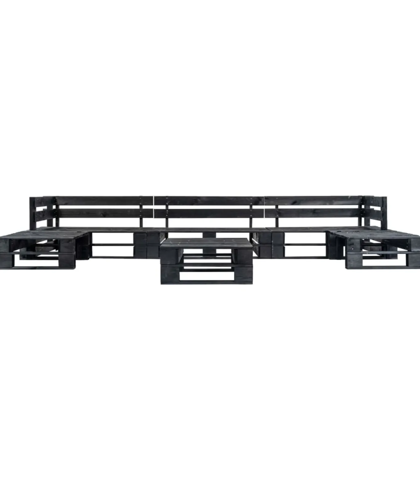 6-delige Loungeset pallet hout zwart