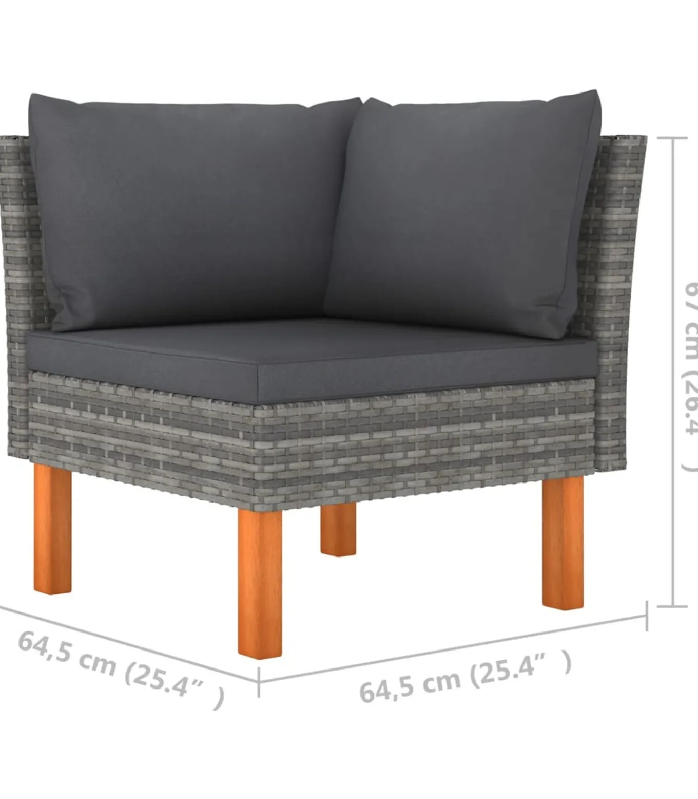 10-delige Loungeset poly rattan en eucalyptushout grijs