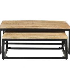 2-delige Salontafelset massief mangohout