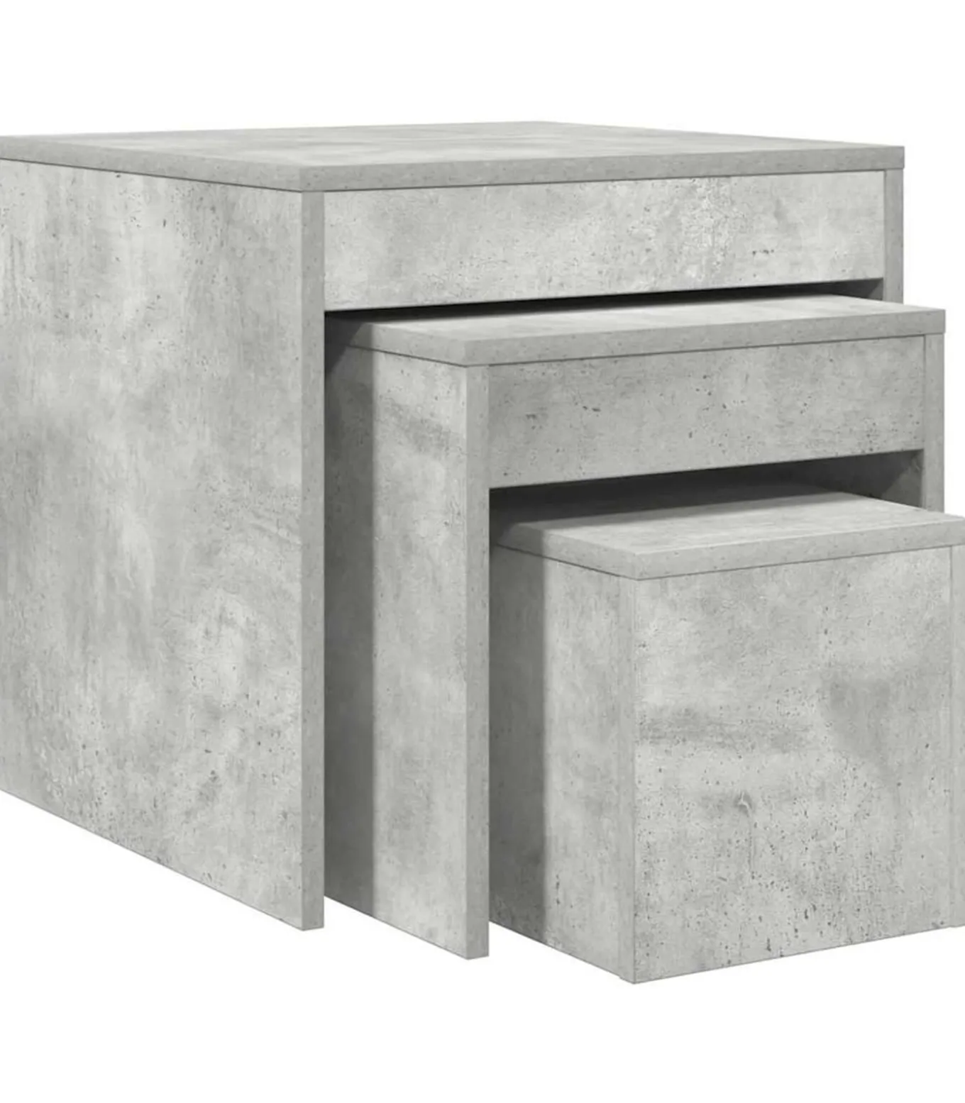 3-delige Tafeltjesset bewerkt hout betongrijs