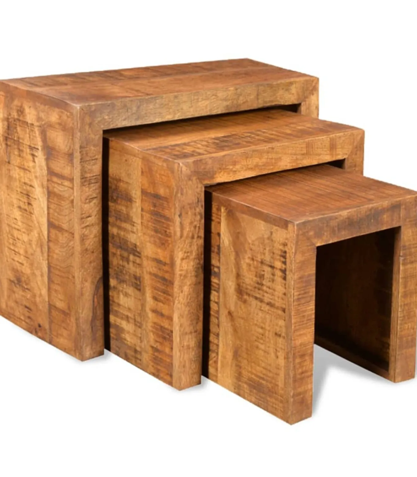 3-delige Tafeltjesset massief mangohout