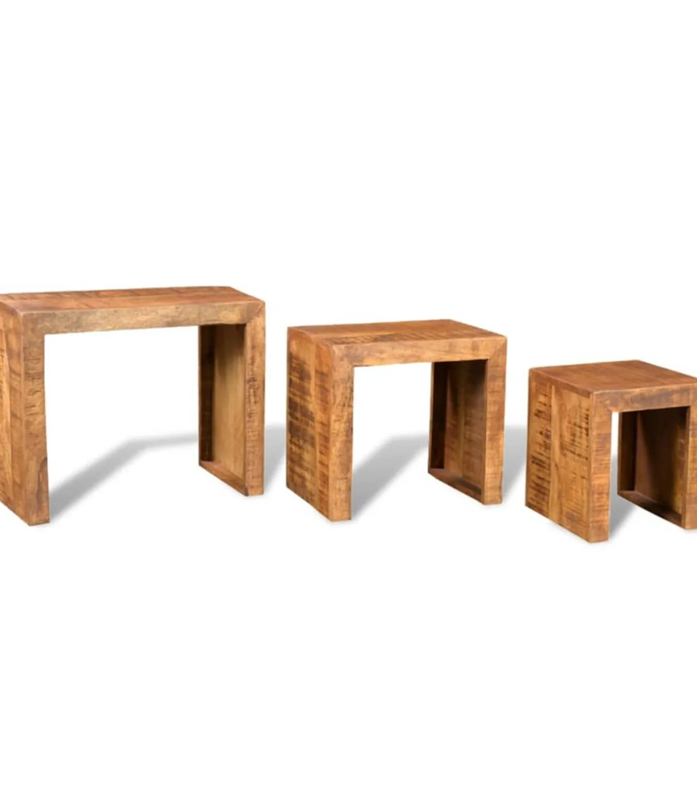 3-delige Tafeltjesset massief mangohout