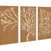 3-delige Tuindecoratieset boomontwerp 105x55 cm cortenstaal