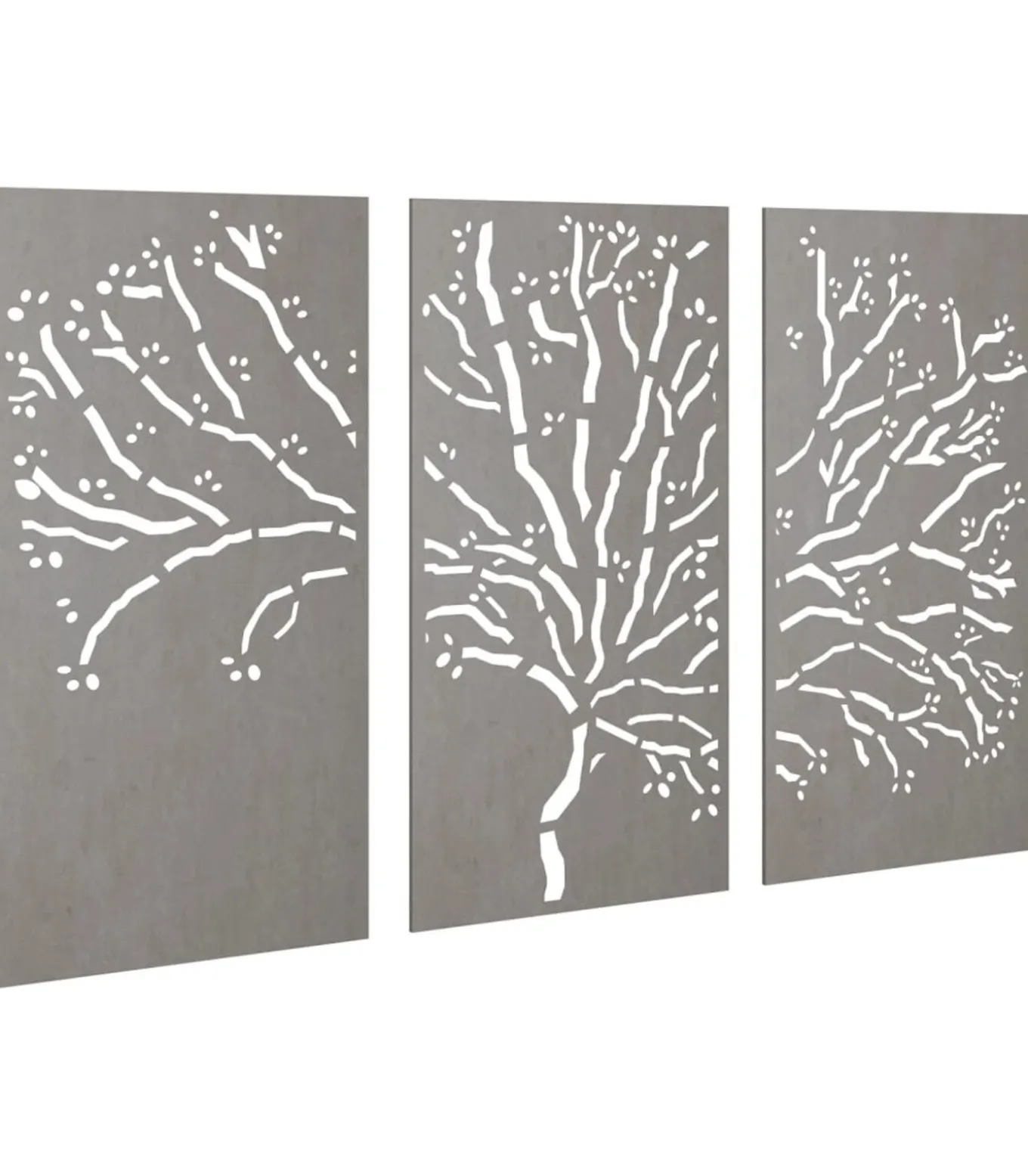 3-delige Tuindecoratieset boomontwerp 105x55 cm cortenstaal