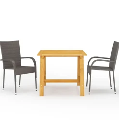 3-delige Tuinset bruin