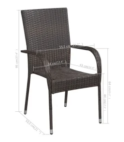 3-delige Tuinset bruin