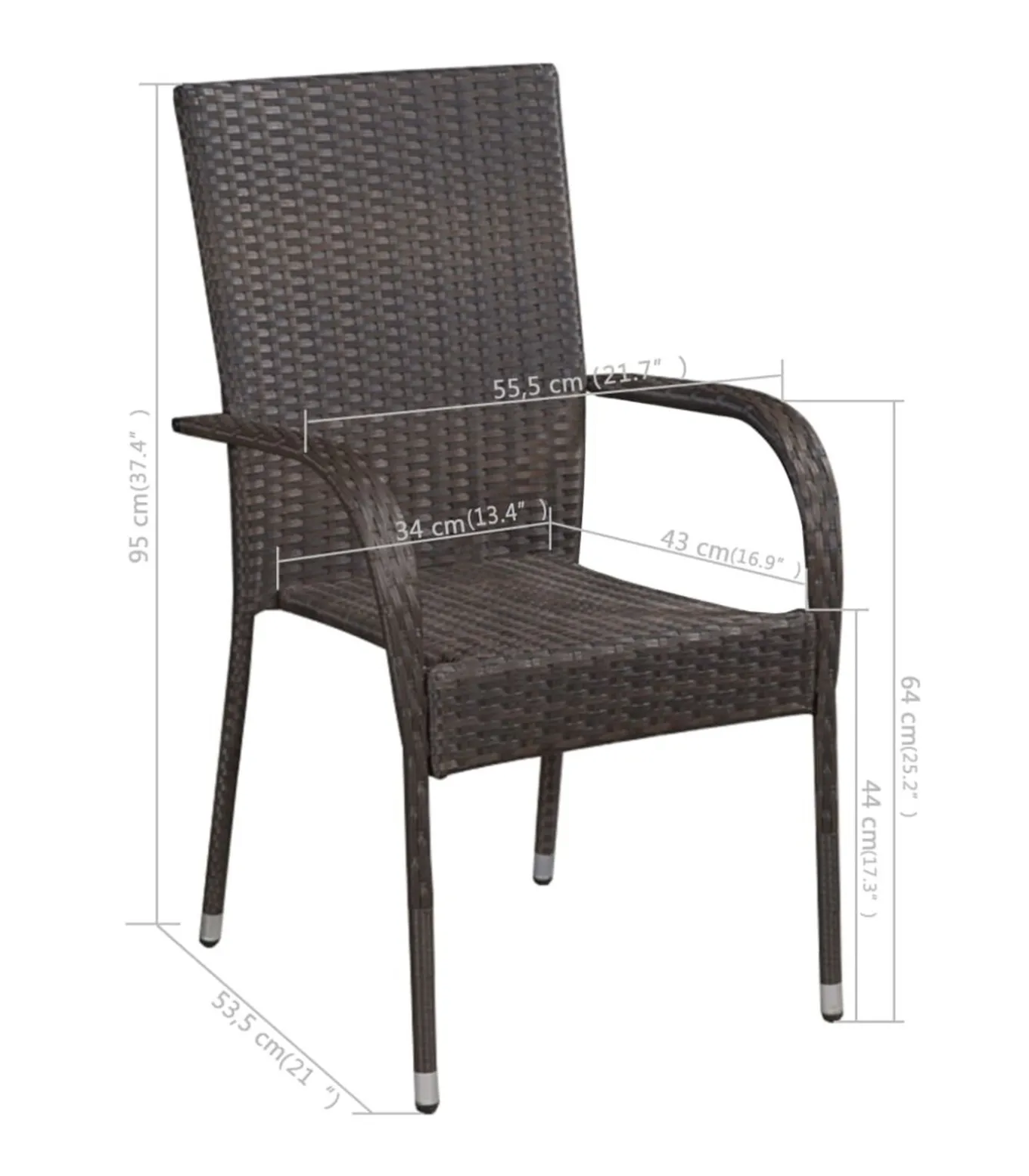 3-delige Tuinset bruin