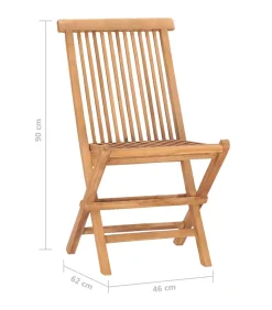 3-delige Tuinset inklapbaar met kussen massief teakhout