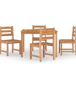 5-delige Tuinset massief teakhout