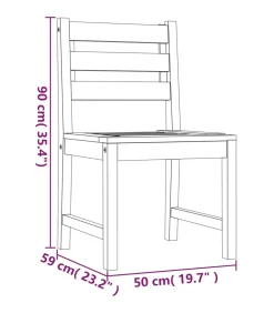 3-delige Tuinset massief teakhout