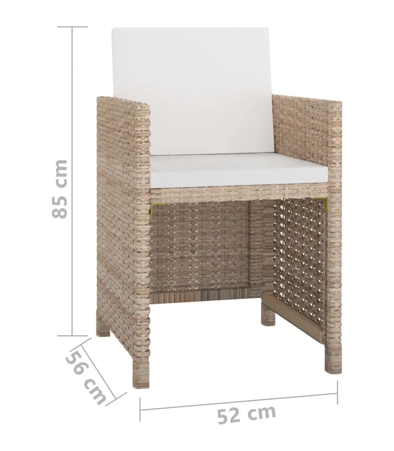 13-delige Tuinset met kussens poly rattan beige