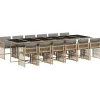 13-delige Tuinset met kussens poly rattan gemengd beige