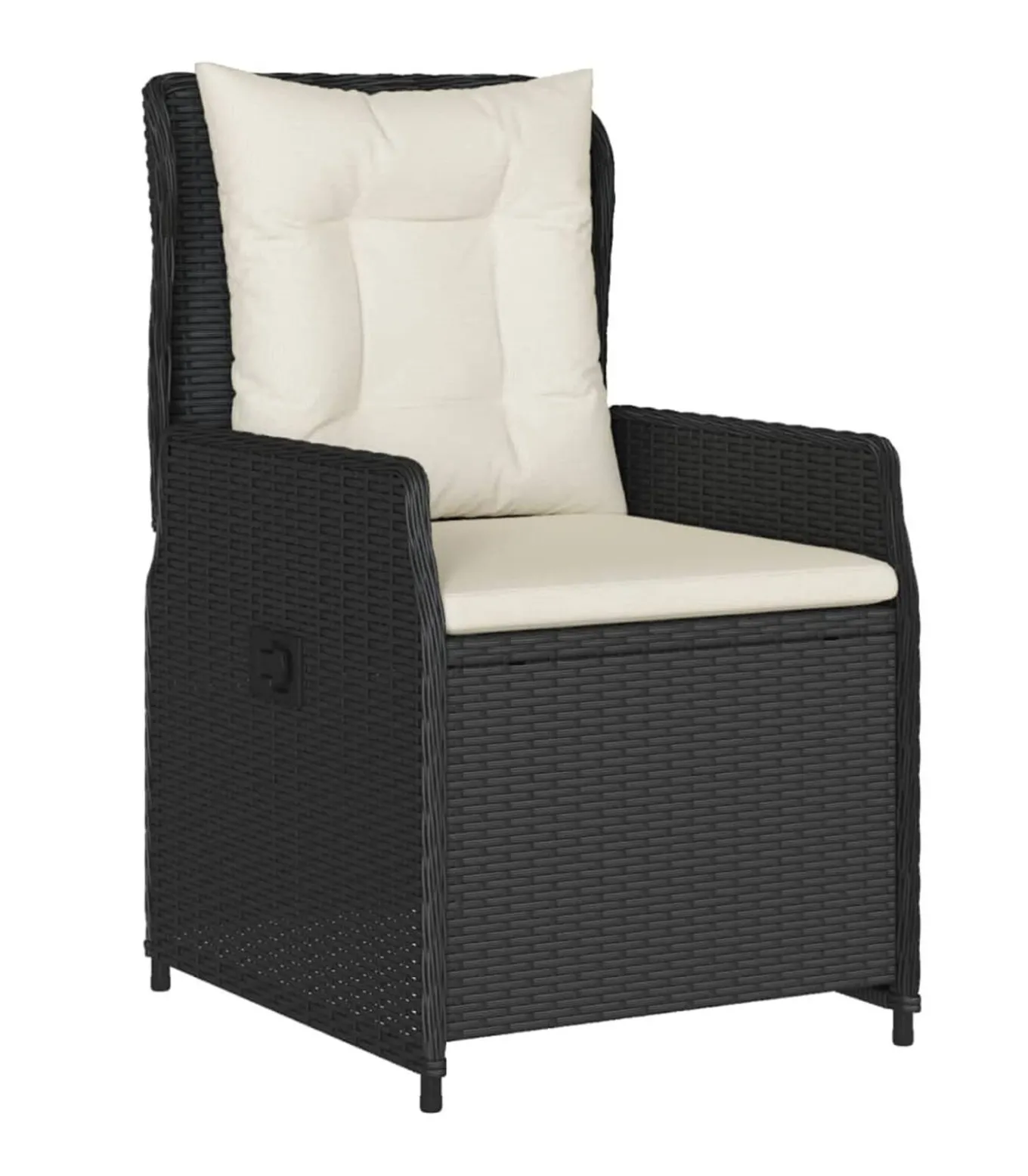 7-delige Tuinset met kussens poly rattan zwart