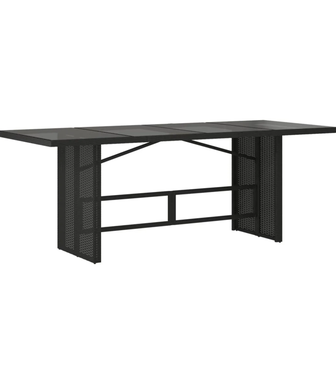 7-delige Tuinset met kussens poly rattan zwart