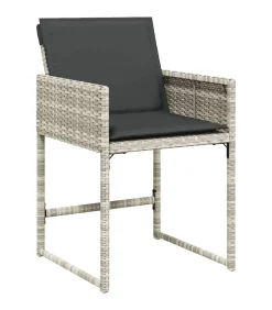 13-delige Tuinset met kussens poly rattan lichtgrijs