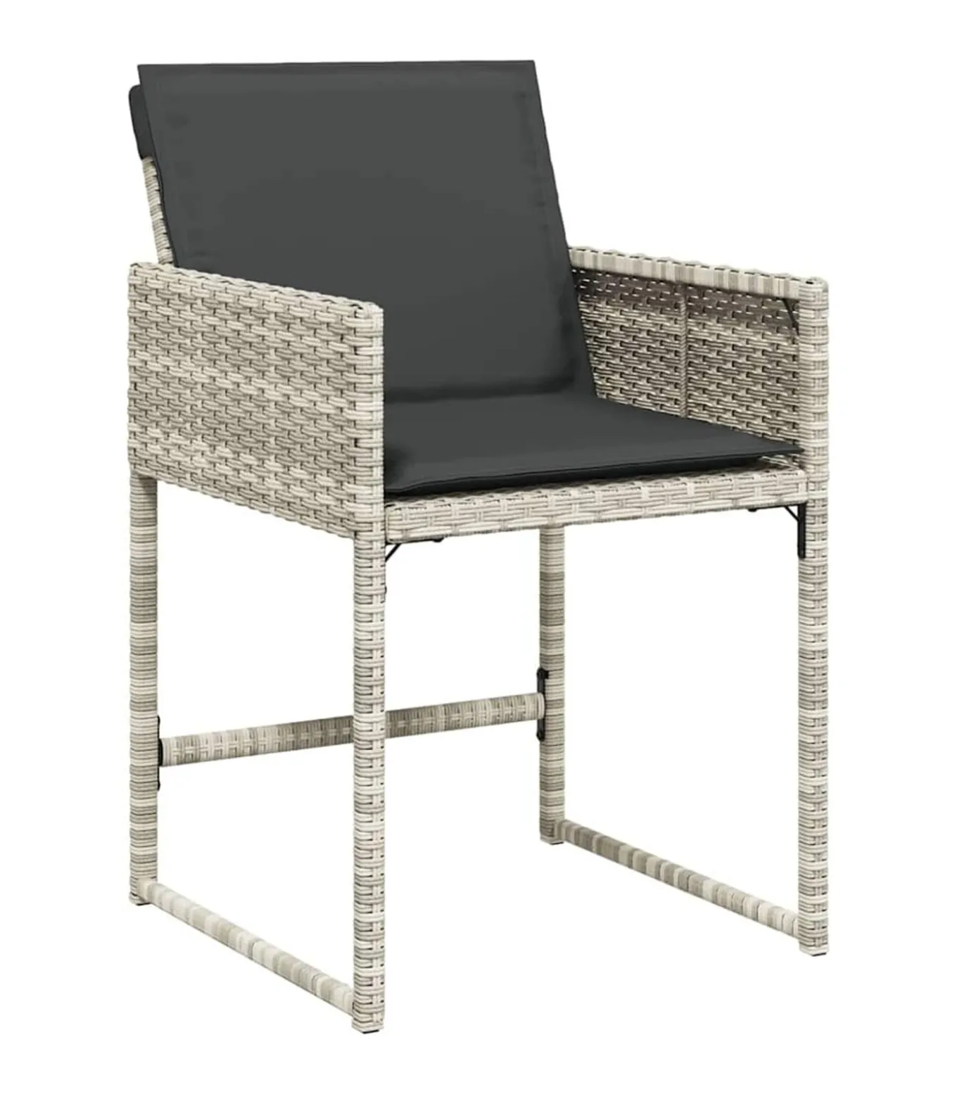 13-delige Tuinset met kussens poly rattan lichtgrijs