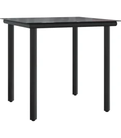 5-delige Tuinset met kussens poly rattan zwart