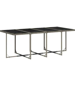 13-delige Tuinset met kussens poly rattan grijs