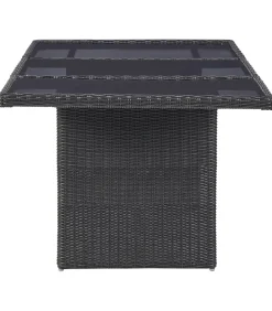 7-delige Tuinset poly rattan zwart