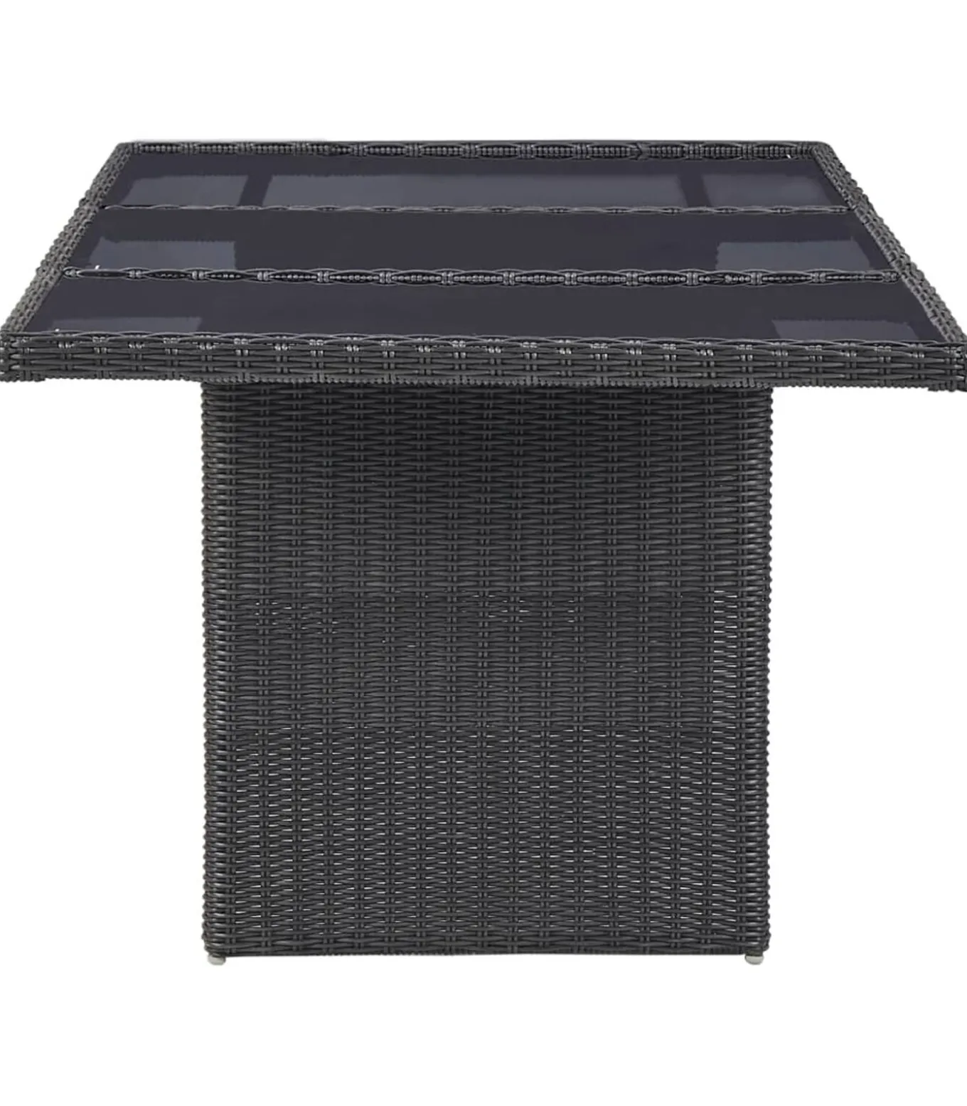 7-delige Tuinset poly rattan zwart