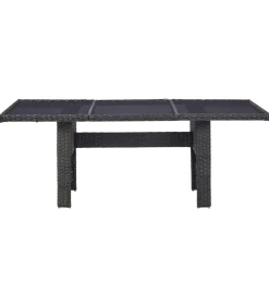 7-delige Tuinset poly rattan zwart